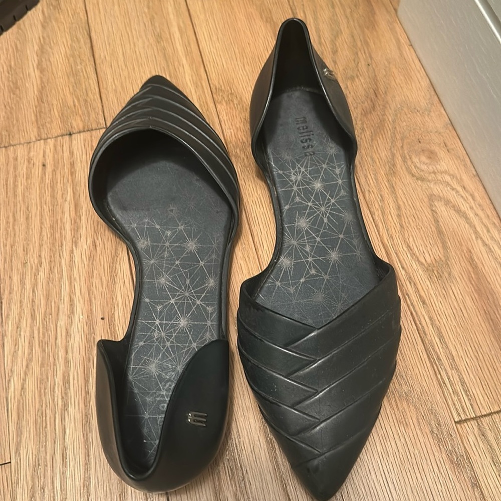 Melissa black rain flats